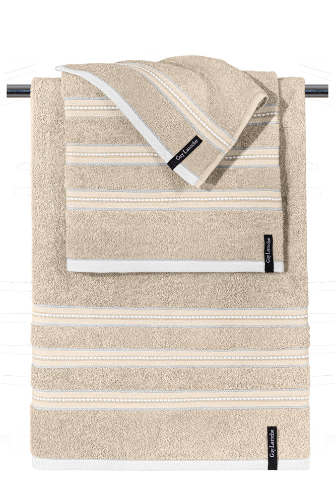 1122092224035.jpg Σετ 3τμχ Πετσέτες Trio Beige της Guy Laroche (100% Cotton) - Image 1