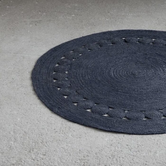 Στρογγυλό Χαλί R150 - Makrame Dark Gray της Nima Home 100% Jute Στρογγυλό Χαλί 150 εκατοστών - Image 2