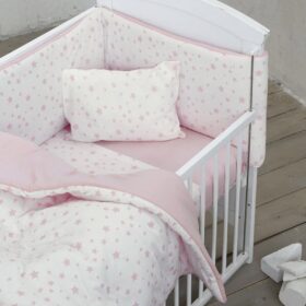 Κουβερλί Κούνιας Giggle - Pink της Nima Bebe 100% Jersey Cotton Κούνιας 110x150 - Image 2