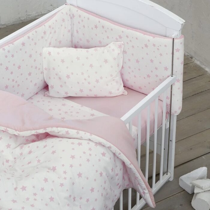 5206482003606 Κουβερλί Κούνιας Giggle - Pink της Nima Bebe 100% Jersey Cotton Κούνιας 110x150 - Image 1