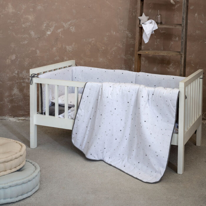 Σετ Σεντόνια Κούνιας Nene - Gray της Nima Bebe 100% Jersey Cotton Κούνιας (2 x 120x170 + 1 Μαξιλαροθήκη 30x40) - Image 2