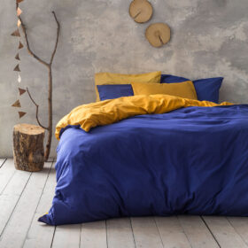 Σετ Παπλωματοθήκη Υπέρδιπλη Abalone - Blue / Mustard Beige της NIMA Home 100% Microfiber Υπέρδιπλη (1 x 220x240 + 2 Μαξιλαροθήκες 50x70) - Image 64