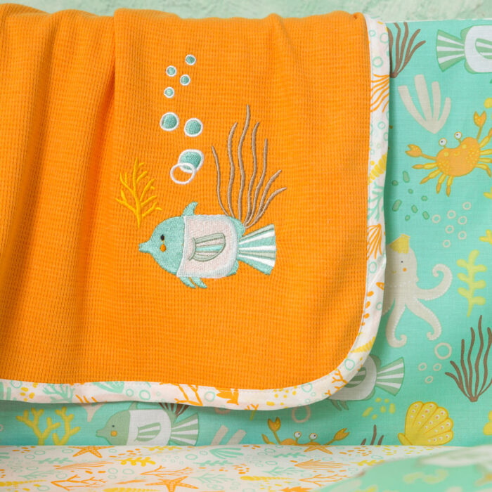 Κουβέρτα Πικέ 80x110 - Oceanis της NIMA Bebe 100% Cotton Λίκνου 80x110 - Image 3