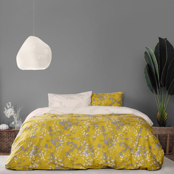 Κουβερλί Μονό - Cicely Mustard Beige της Kocoon Home 100% Cotton, 144 T.C. Μονό 160x245 - Image 3