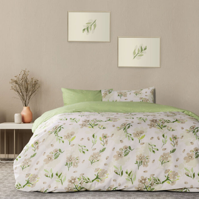 Κουβερλί Υπέρδιπλο - Flor Beige της Kocoon Home 100% Cotton, 144 T.C. Υπέρδιπλο 220x245 - Image 3