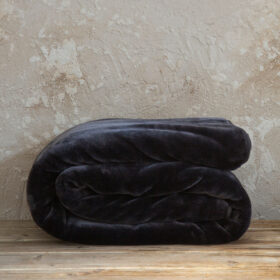 Κουβέρτα Βελουτέ Μονή 160x220 Coperta - Black της Nima Home Velour, 100% Polyester (Μονή 160x220) - Image 3