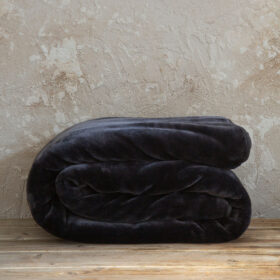 Κουβέρτα Βελουτέ Υπέρδιπλη 220x240 Coperta - Black της Nima Home Velour, 100% Polyester Υπέρδιπλη 220x240 - Image 2