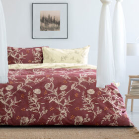 Σετ Σεντόνια Μονά - Grunge Rose Bordeaux της Kocoon Home 100% Cotton, 144 T.C. Μονά (2 x 160x270 + 1 Μαξιλαροθήκη 52x72) - Image 64