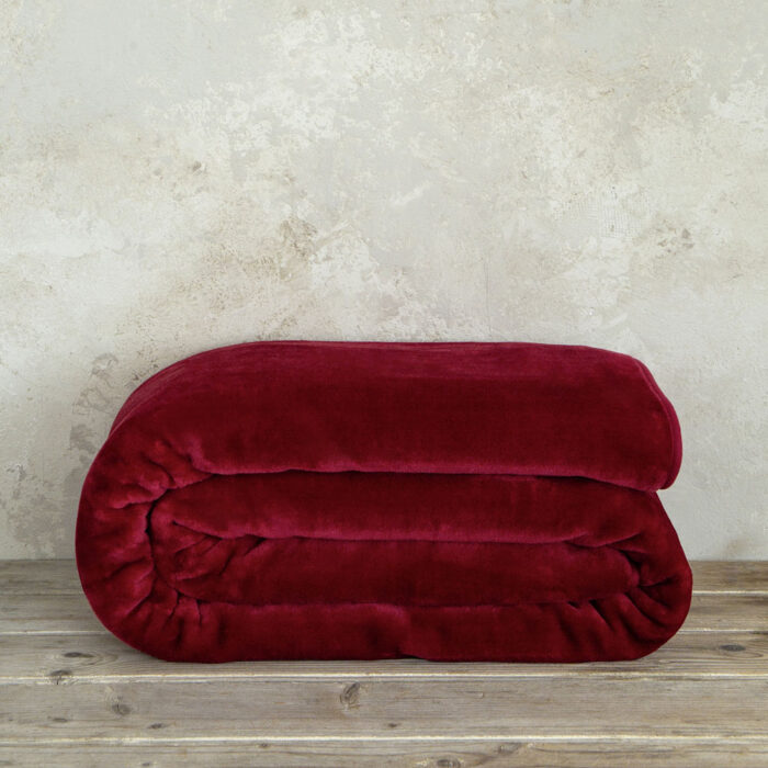 Κουβέρτα Βελουτέ Υπέρδιπλη 220x240 Coperta - Red της Nima Home Velour, 100% Polyester Υπέρδιπλη 220x240 - Image 2