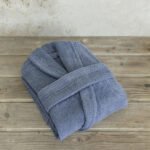 Μπουρνούζι Asana - Small - Smoke Blue της Nima Home 100% Terry Cotton, 450 gsm Small - Image 2