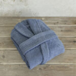 Μπουρνούζι Asana - Medium - Smoke Blue της Nima Home 100% Terry Cotton, 450 gsm Medium - Image 3