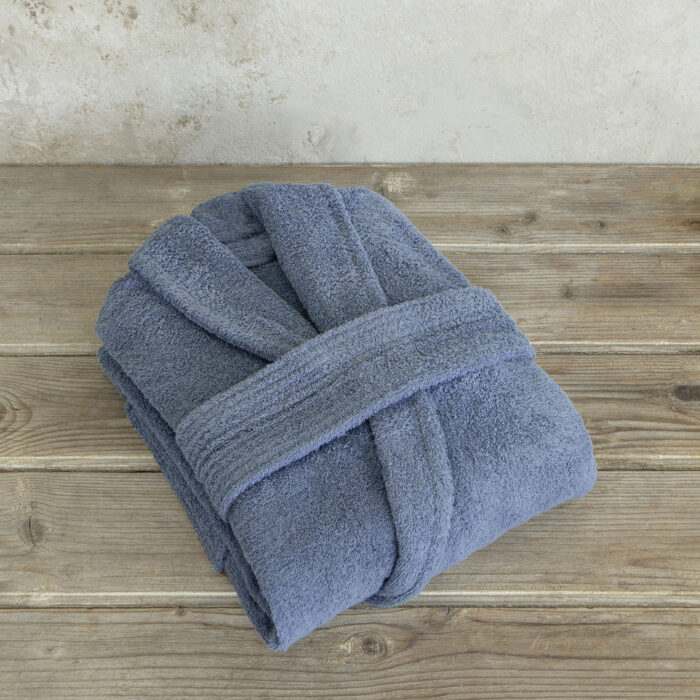 Μπουρνούζι Asana - Large - Smoke Blue της Nima Home 100% Terry Cotton, 450 gsm Large - Image 2