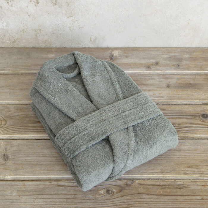 Μπουρνούζι Asana - Small - Rock Green της Nima Home 100% Terry Cotton, 450 gsm Small - Image 3