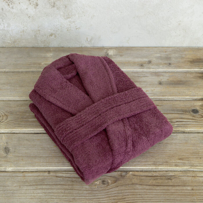 Μπουρνούζι Asana - Small - Bordeaux της Nima Home 100% Terry Cotton, 450 gsm Small - Image 2