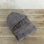 Μπουρνούζι με κουκούλα Zen - Medium - Midnight Gray της Nima Home 100% Velour Cotton, 400 gsm Medium - Image 2