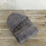 Μπουρνούζι με κουκούλα Zen - Extra Large - Midnight Gray της Nima Home 100% Velour Cotton, 400 gsm Extra Large - Image 2