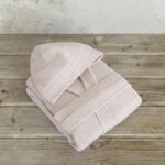 Μπουρνούζι με κουκούλα Zen - Extra/Extra Large - Powder Pink της Nima Home 100% Velour Cotton, 400 gsm Extra/Extra Large - Image 2