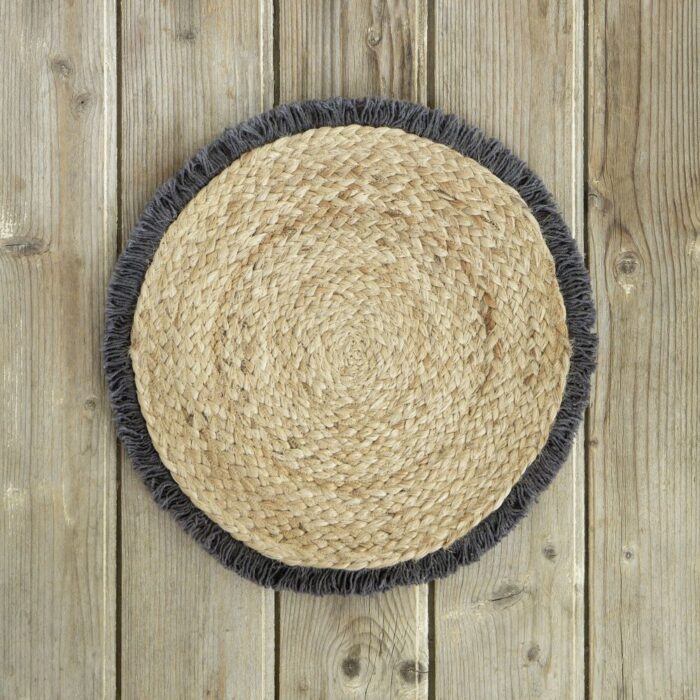 Σουπλά (Δ:38) - Carina Dark Gray της Nima Home 90% Jute - 10% Cotton Στρογγυλό Σουπλά 38 εκατοστών - Image 3