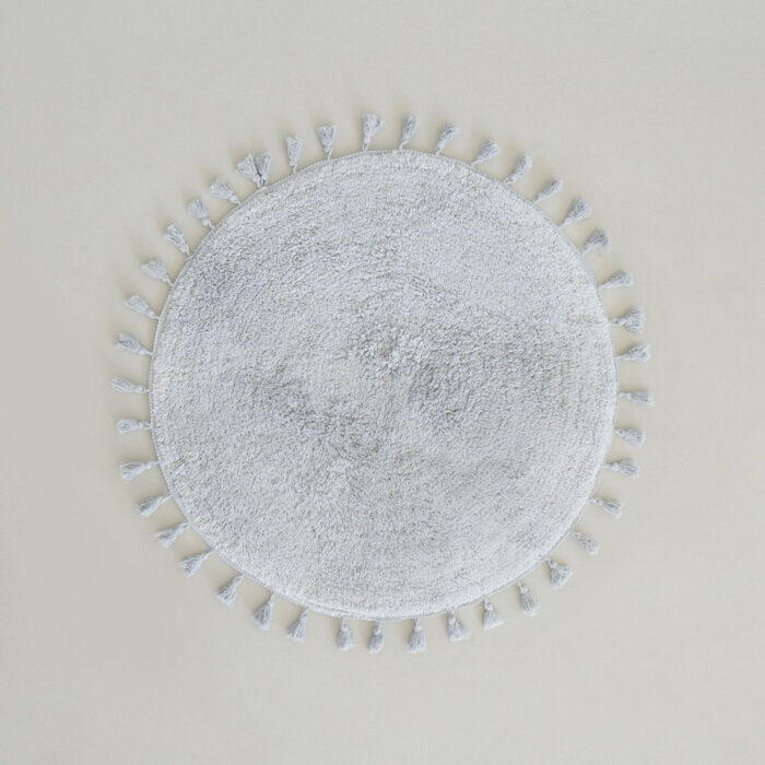 Πατάκι Μπάνιου Δ90 - Fuzzy Gray της Nima Home 100% Cotton Στρογγυλό Πατάκι 90 εκατοστών - Image 2