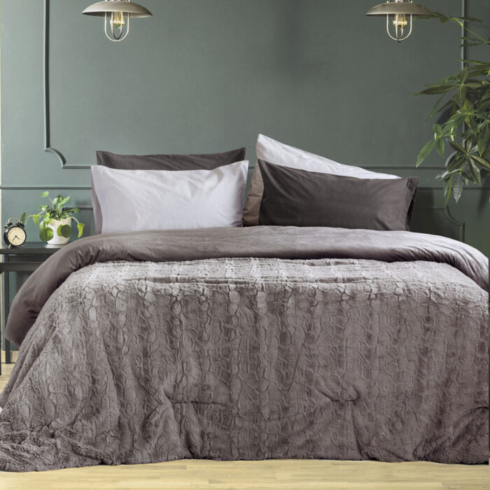 Κουβέρτα/Πάπλωμα Μονό 160x220 - Velure Cigar Beige της Nima Home 100% Polyester Μονό 160x220 - Image 2