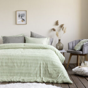 Κουβέρτα/Πάπλωμα Υπέρδιπλο 220x240 - Weave Mint της Nima Home 100% Polyester Υπέρδιπλη 220x240 - Image 3