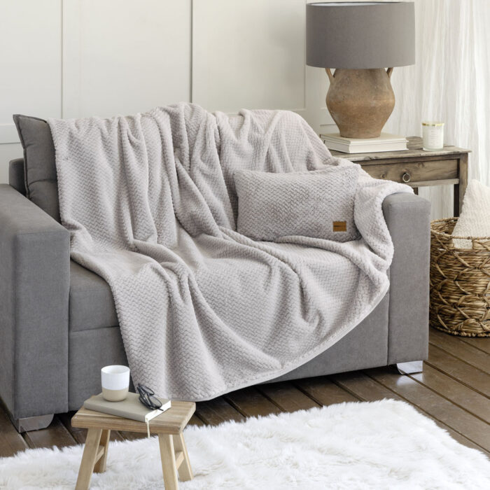 5206482142053 Ριχτάρι Αντιολισθητικό 180x300 - Snuggle Light Gray της Nima Home 100% Polyester Τριθέσιος 180x300 - Image 3