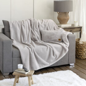 Ριχτάρι Αντιολισθητικό 180x300 - Snuggle Light Gray της Nima Home 100% Polyester Τριθέσιος 180x300 - Image 2