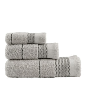 Σετ Πετσέτες (30x50 + 50x90 + 70x140) Plush - Gray της Nima Home 100% Cotton, 480 gsm Σετ (1 x 30x50 + 1 x 50x90 + 1 x 70x140) - Image 2