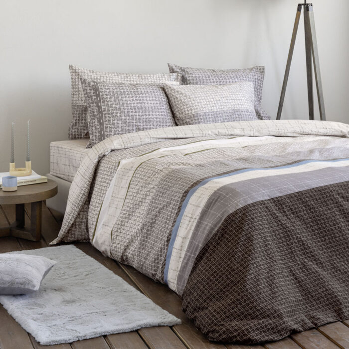 Σετ Παπλωματοθήκη Μονή - Sharp της Nima Home 100% Cotton, 144 T.C. Μονή (1 x 160x240 + 1 Μαξιλαροθήκη 52x72) - Image 2