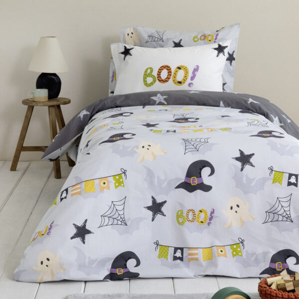 Σετ Παπλωματοθήκη Μονή - Boo! της Nima Kids 100% Cotton, 144 T.C. Μονή (1 x 160x240 + 1 Μαξιλαροθήκη 52x72) - Image 2