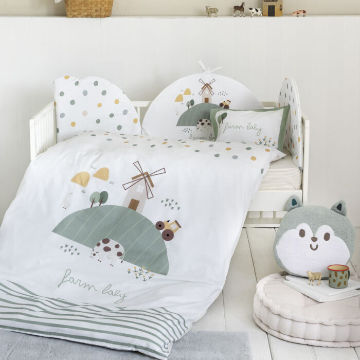 5206482147416 Κουβερλί Κούνιας - Farm Baby της Nima Bebe 100% Cotton, 144 T.C. Κούνιας 100x140 - Image 2