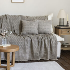 Ριχτάρι 180x300 - Mansi Taupe της Nima Home Chenille, 55% Acrylic - 20% Polyester - 25% Cotton Τριθέσιος 180x300 - Image 3