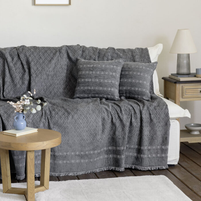 Ριχτάρι 180x240 - Mansi Gray της Nima Home Chenille, 55% Acrylic - 20% Polyester - 25% Cotton Διθέσιος 180x240 - Image 3