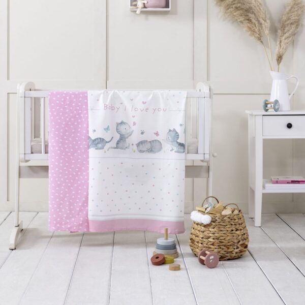 Σετ Σεντόνια Λίκνου - Baby Love της Nima Bebe 100% Cotton, 144 T.C. Λίκνου (2 x 70x110) - Image 3
