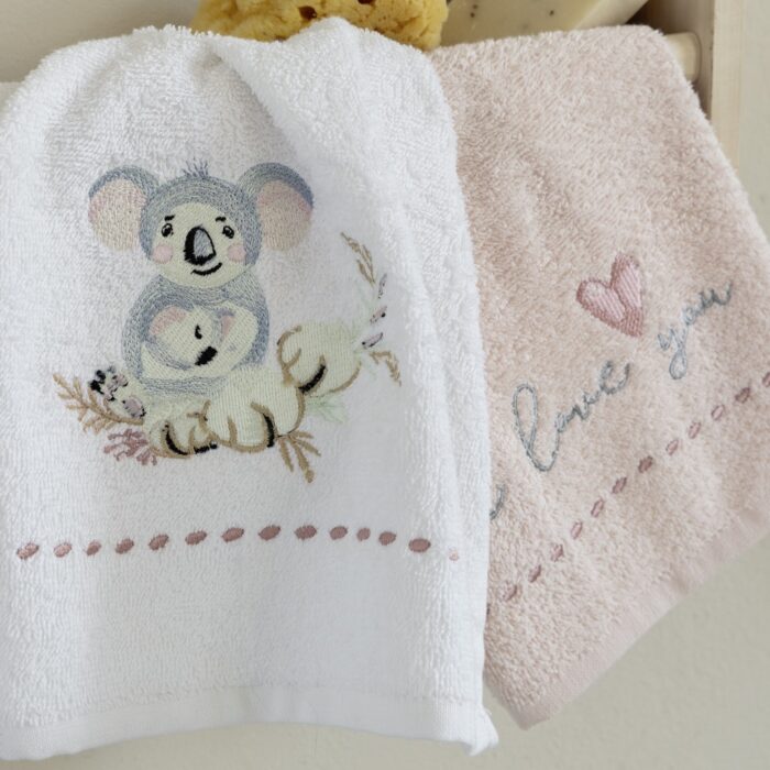 Σετ Πετσέτες (2 x 30x50) - Koala Love της Nima Bebe 100% Cotton, 420 gsm Σετ (2 x 30x50) - Image 2
