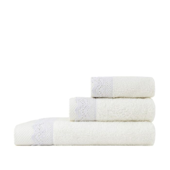 Σετ Πετσέτες (30x50 + 50x90 + 70x140) - Demur Off White της Nima Home 100% Cotton, 480 gsm - Image 2