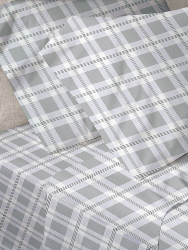 Σετ Σεντόνια Menta Εμπριμέ 380 Check Υπέρδιπλο (220x250) SUNSHINEHOME