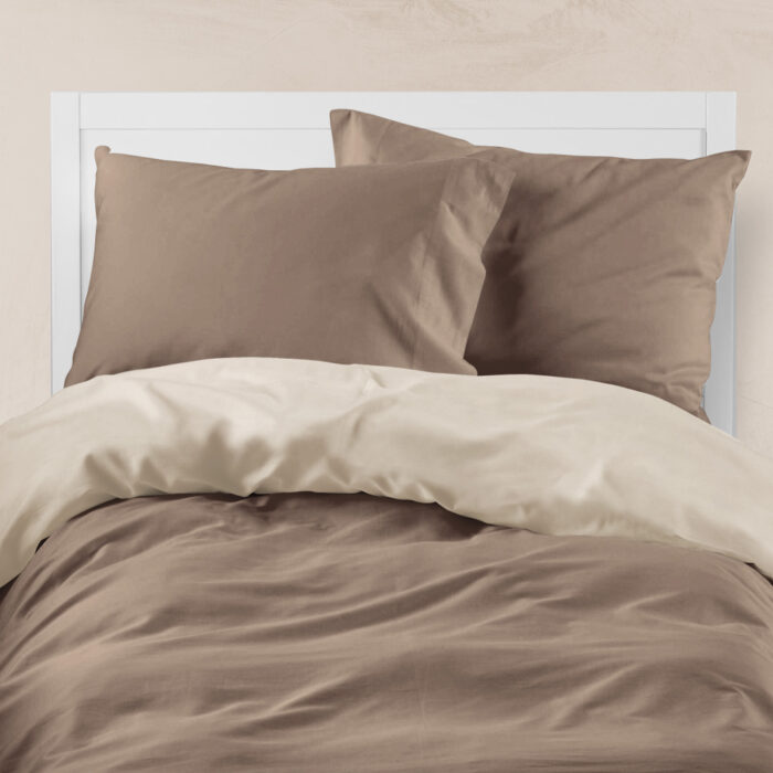 Παπλωματοθήκη Μονόχρωμη Solid Υπέρδιπλη 220 x 240 cm  100% Βαμβάκι Πετρόλ-Ποντικί BOREA - Image 6