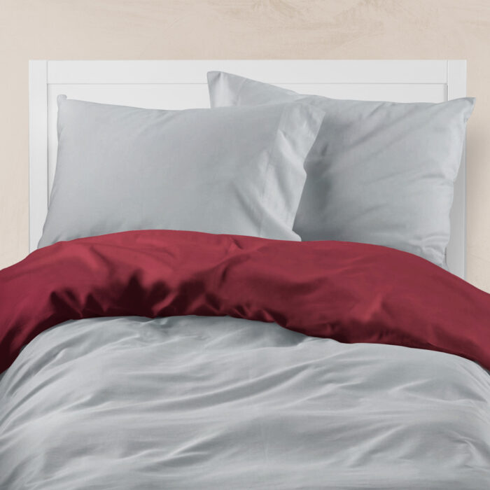 Παπλωματοθήκη Μονόχρωμη Solid Υπέρδιπλη 220 x 240 cm  100% Βαμβάκι Πετρόλ-Ποντικί BOREA - Image 14