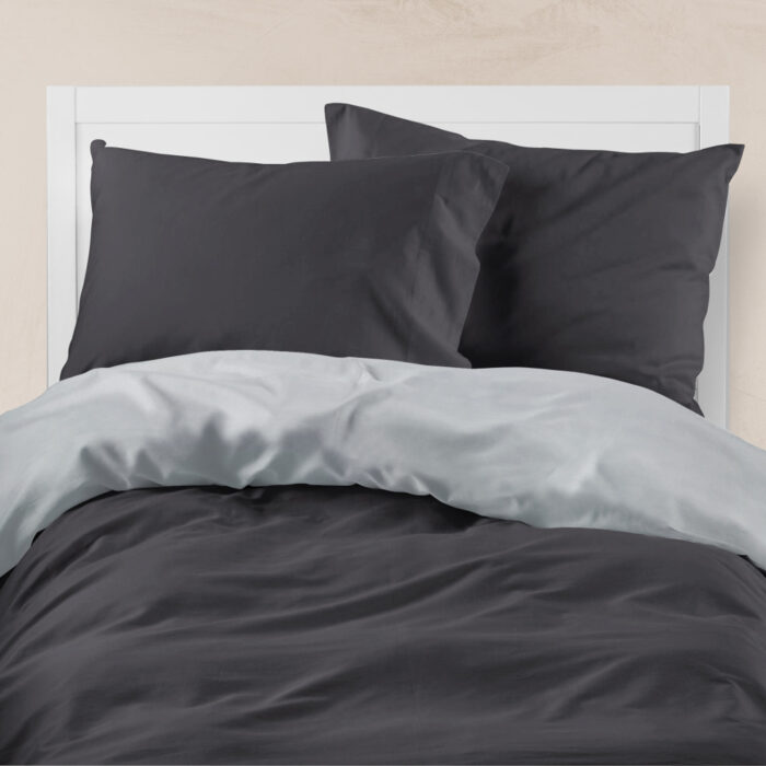 Παπλωματοθήκη Μονόχρωμη Solid Υπέρδιπλη 220 x 240 cm  100% Βαμβάκι Πετρόλ-Ποντικί BOREA - Image 7