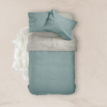 Παπλωματοθήκη Μονόχρωμη Solid Μονή 160 x 240 cm  100% Βαμβάκι Πετρόλ-Κίτρινο BOREA - Image 19