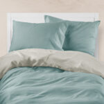 Παπλωματοθήκη Μονόχρωμη Solid Υπέρδιπλη 220 x 240 cm  100% Βαμβάκι Πετρόλ-Ποντικί BOREA - Image 20