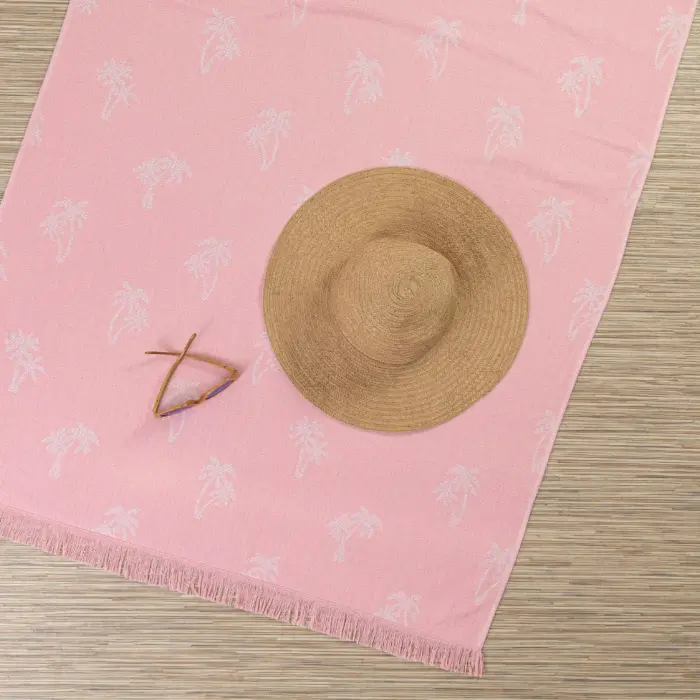 Πετσέτα Παρεό Κρόσσι Tropicana 90 x 160 cm  100% Βαμβάκι Κοράλ BOREA - Image 2