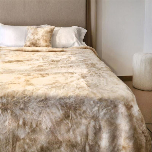 ΚΟΥΒΕΡΤΑ    RΑΒΒΙΤ FUR 1ΤΕΜ ΜΠΕΖ (ΒΕΙGΕ ) 220Χ240CΜ 100% ΡΕS 380GSΜ  ΑSLΑΝΙS ΗΟΜΕ ASLANIS HOME