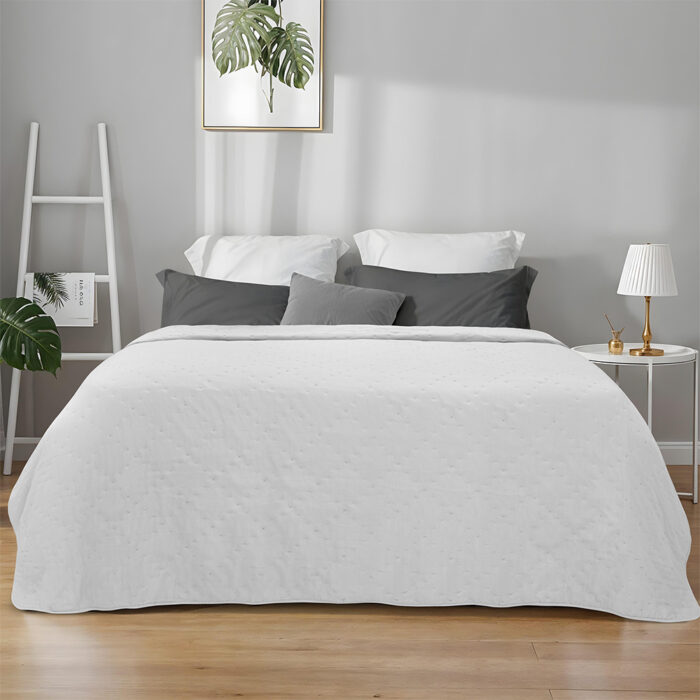 1100001773.jpg LINO ΚΟΥΒΕΡΛΙ LIPE OFF WHITE 220X240 100% Microfiber - Image 1