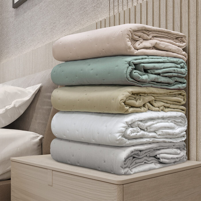 LINO ΚΟΥΒΕΡΛΙ LIPE BEIGE 220X240 100% Microfiber - Image 5