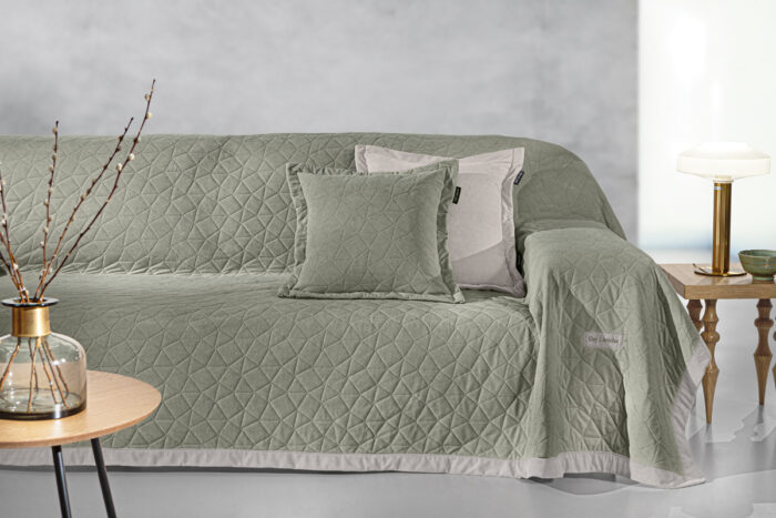 Αντιολισθητικό Ριχτάρι Avalon Cement 170x350 + Μαξιλαροθήκη 45X45+3 της Guy Laroche (Polyester 100%) - Image 1