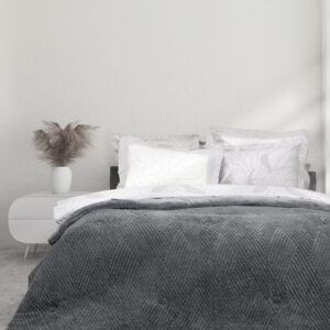 Κουβέρτα/Πάπλωμα Υπέρδιπλο 220x240 - Velva Dark Gray της Nima Home 100% Polyester Υπέρδιπλo 220x240