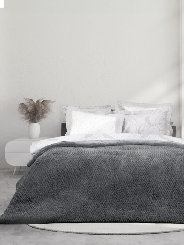Κουβέρτα/Πάπλωμα Υπέρδιπλο 220x240 - Velva Dark Gray της Nima Home 100% Polyester Υπέρδιπλo 220x240