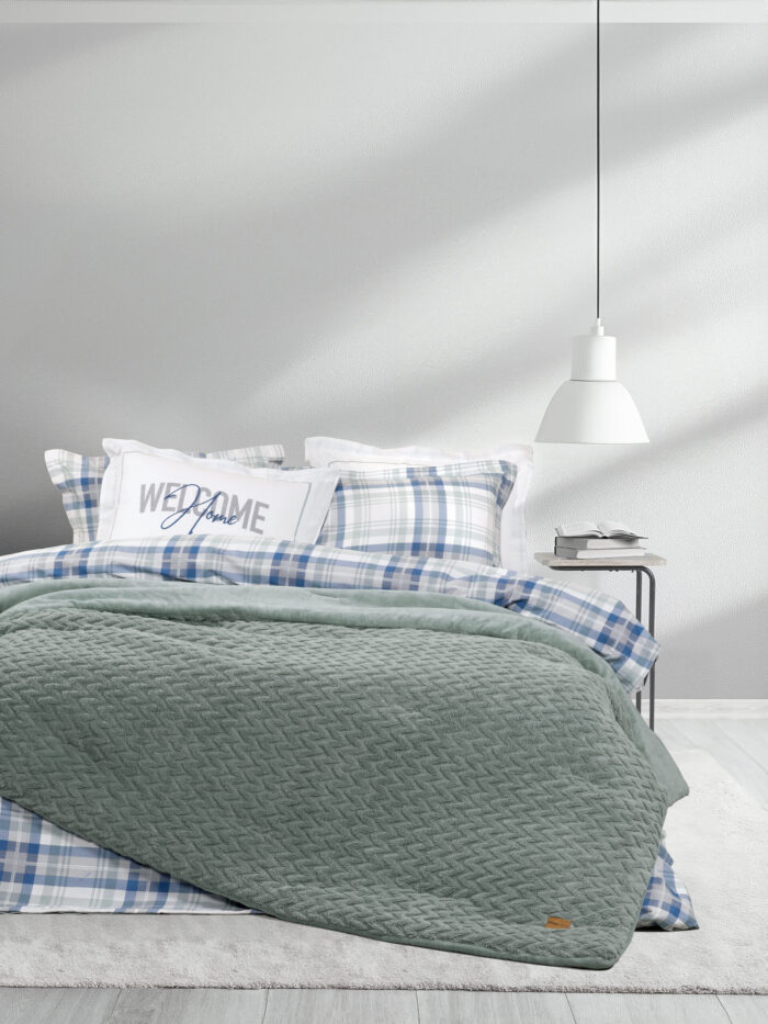 5206482168305-14.jpg Κουβέρτα/Πάπλωμα Γίγας 240x260 - Muffle Smoky Green της Nima Home 100% Polyester Γίγας 240x260 - Image 1